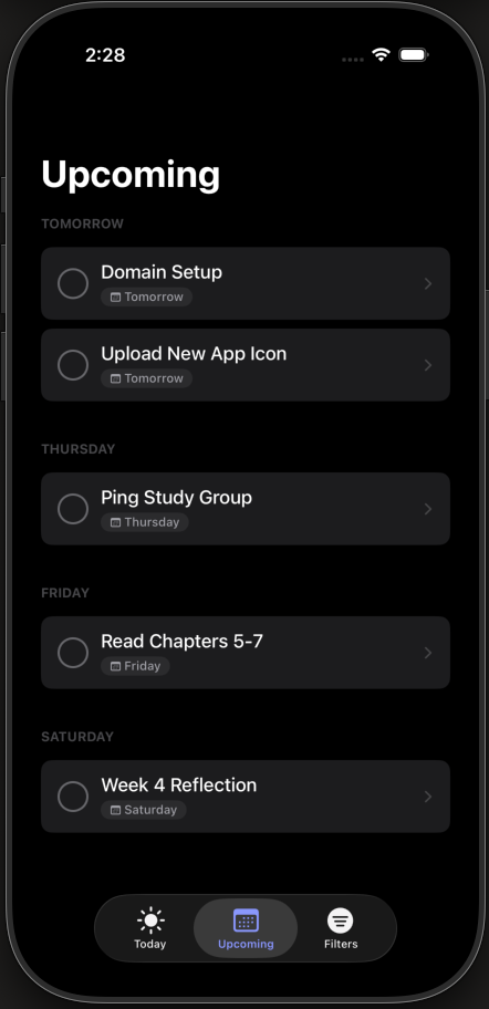 Inklin Upcoming view